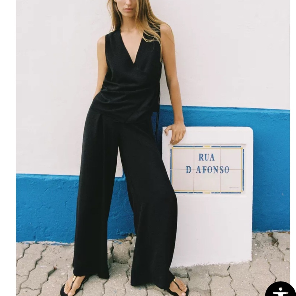Zara Black Wide Leg Pants